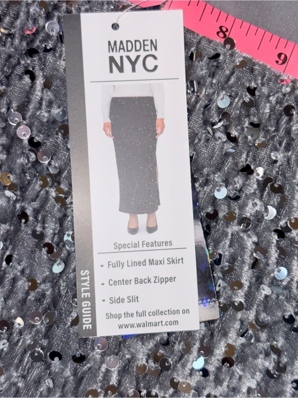 Madden NYC Silver Sequin Maxi Skirt — Size XS (0–2) — New With Tags - Picture 6 of 7